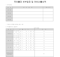 내역 (국외출장세부일정산출) 내역 (국외출장세부일정산출)